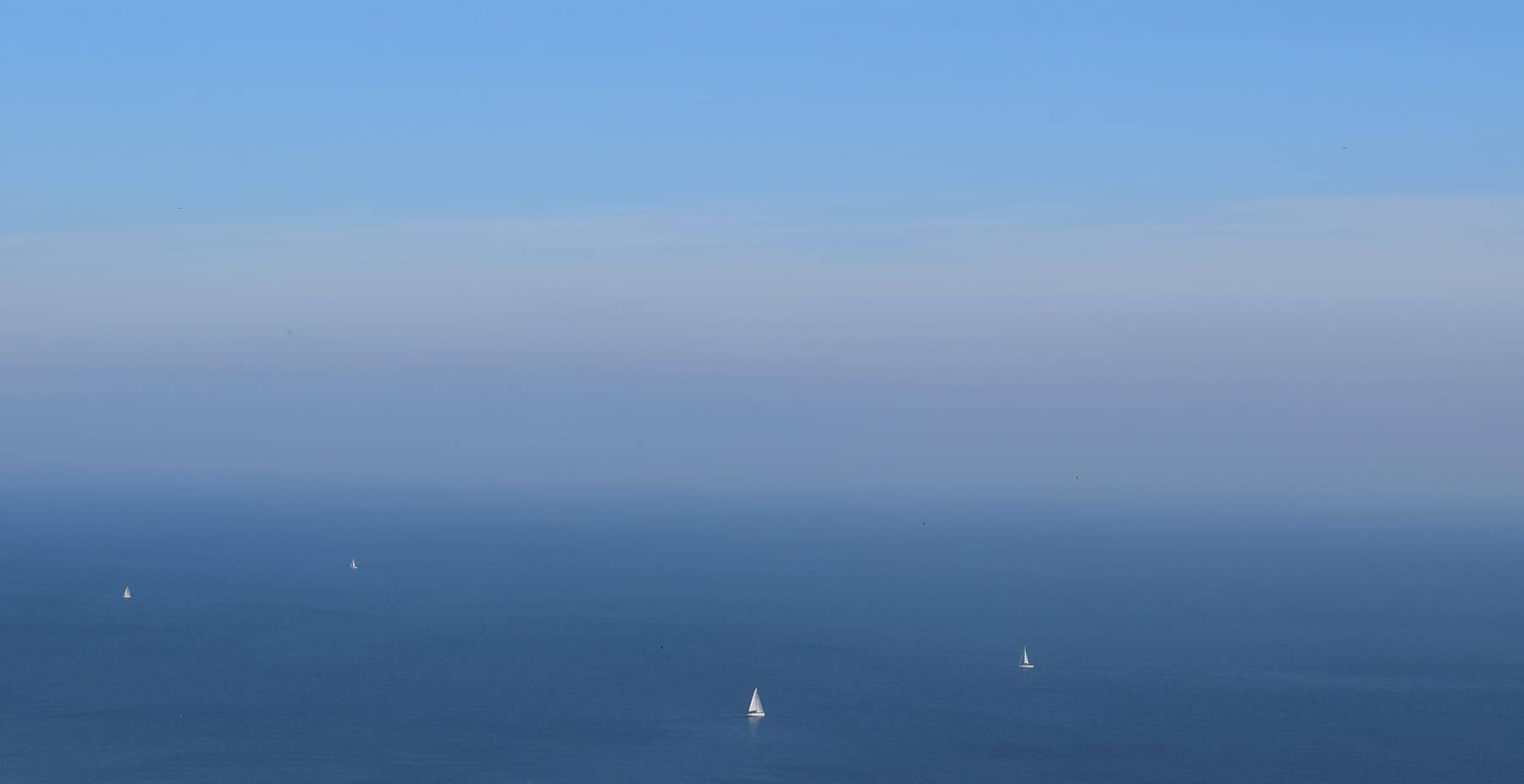 Boats in the open sea